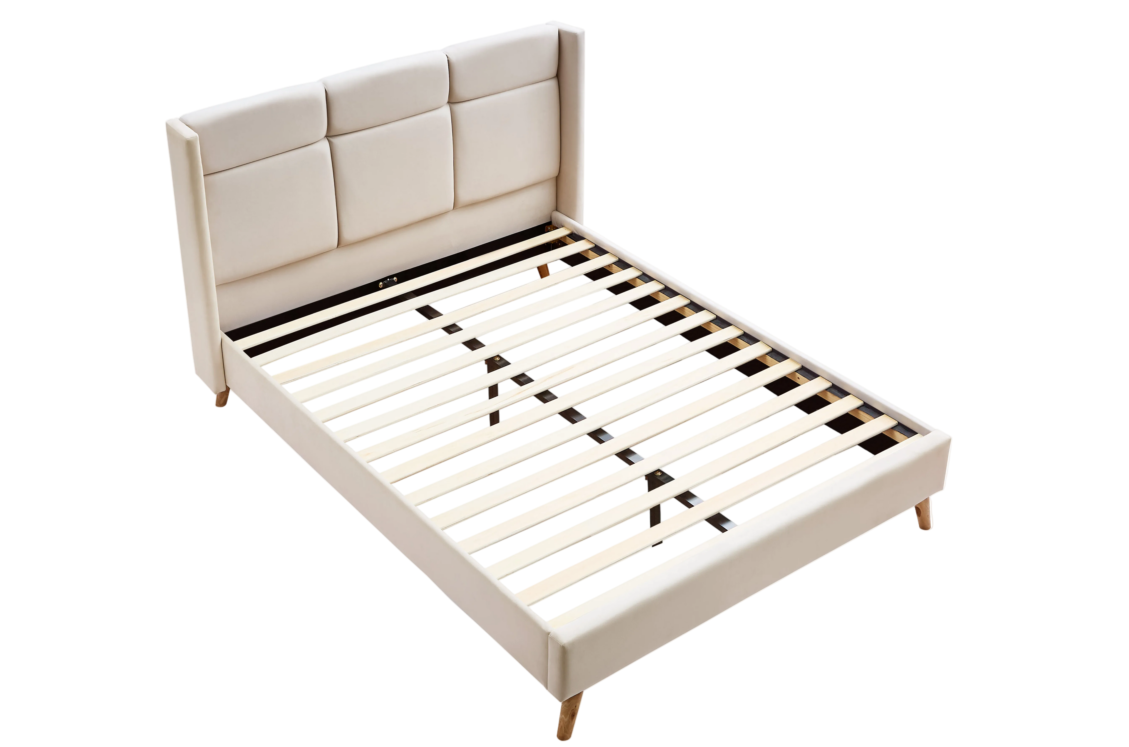 Aria Fabric Bed, Cream
