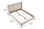 Aria Fabric Bed, Cream