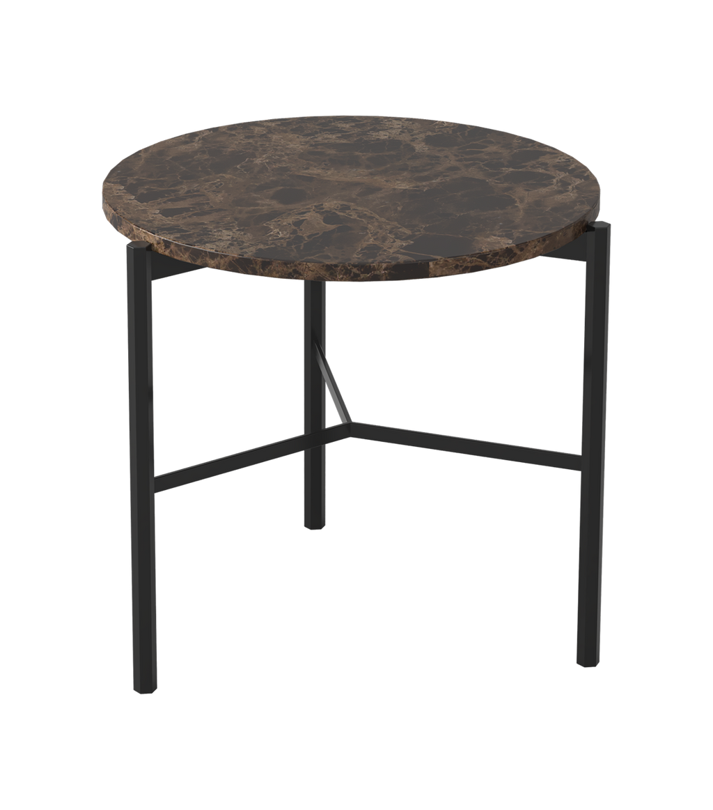 Nimes Lamp Table - Dark Emperador & Black Powder Coat