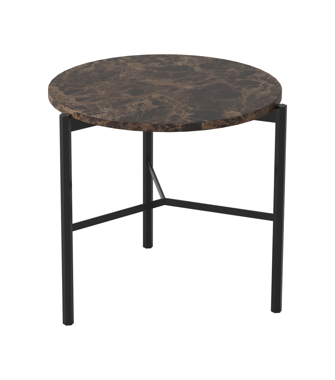 Nimes Lamp Table - Dark Emperador & Black Powder Coat