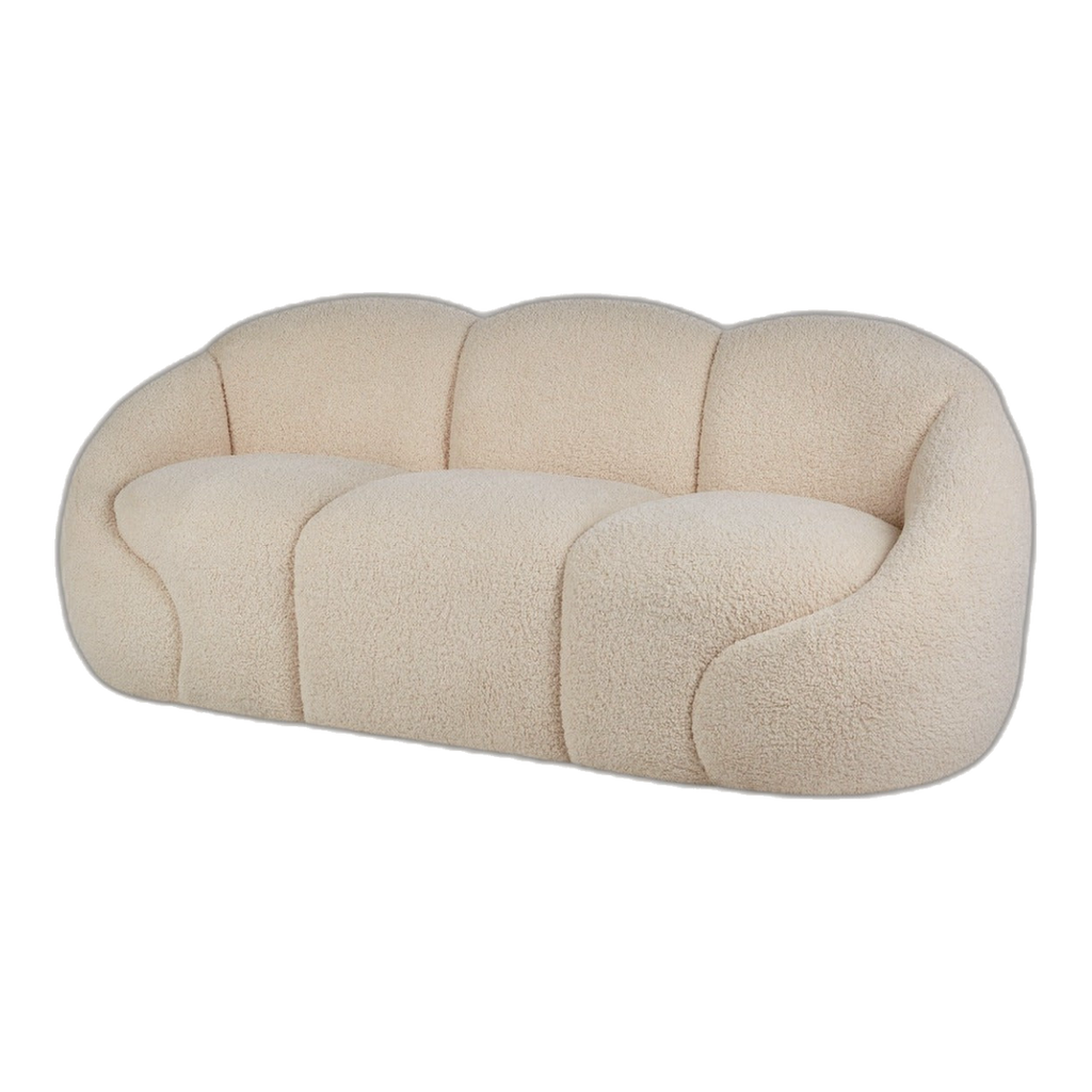 Amalfi Formes Teddy Bear Curved 3 Seater Sofa Off White