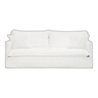 Cove Cotton Linen Slip Cover Sofa 3 Seater White