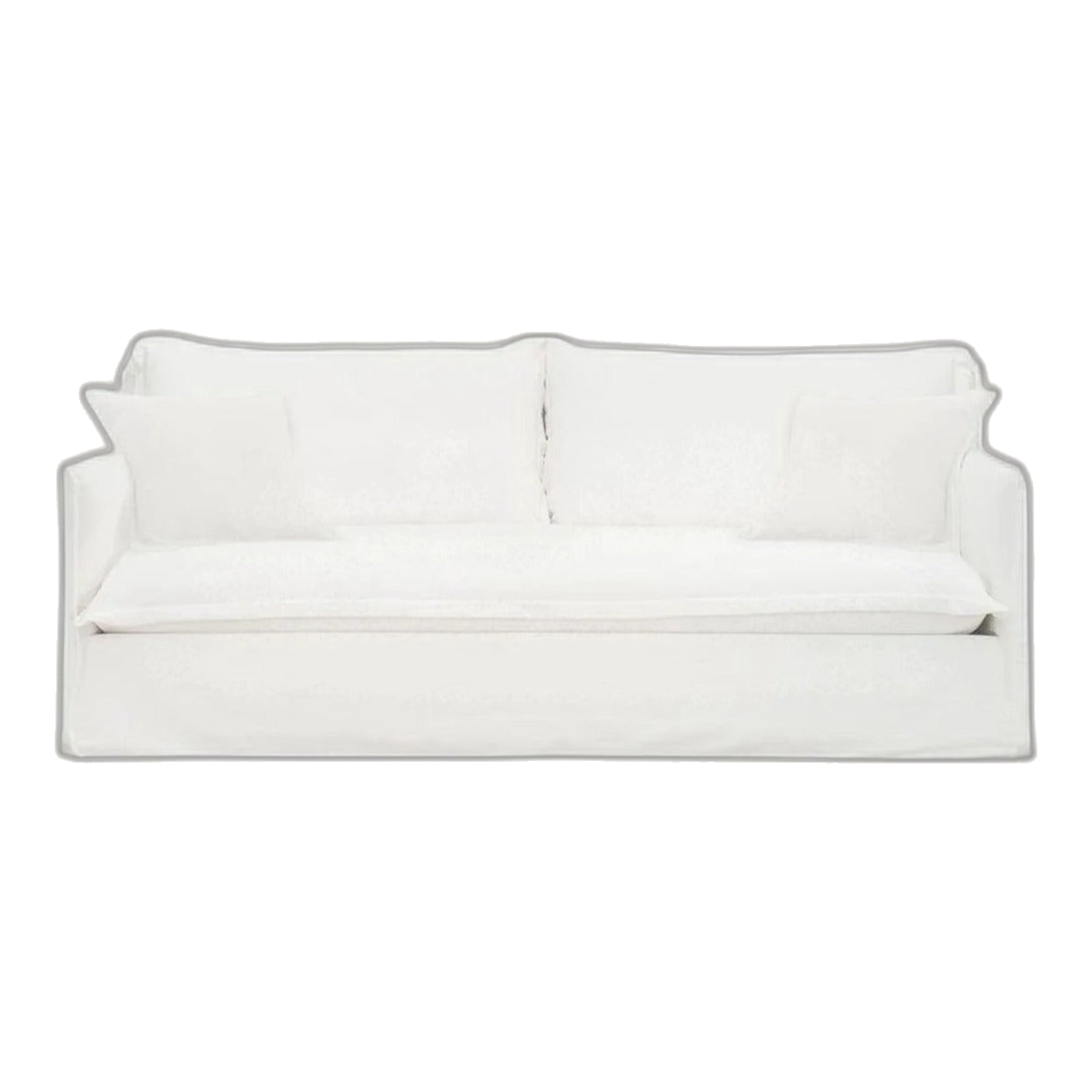 Cove Cotton Linen Slip Cover Sofa 3 Seater White