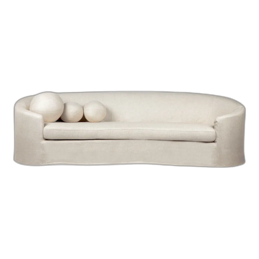 Elle 3 Seater Slip Cover Sofa Natural Linen