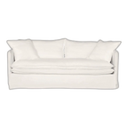 Palm Beach 3 Seater Slip Cover Sofa White Linen