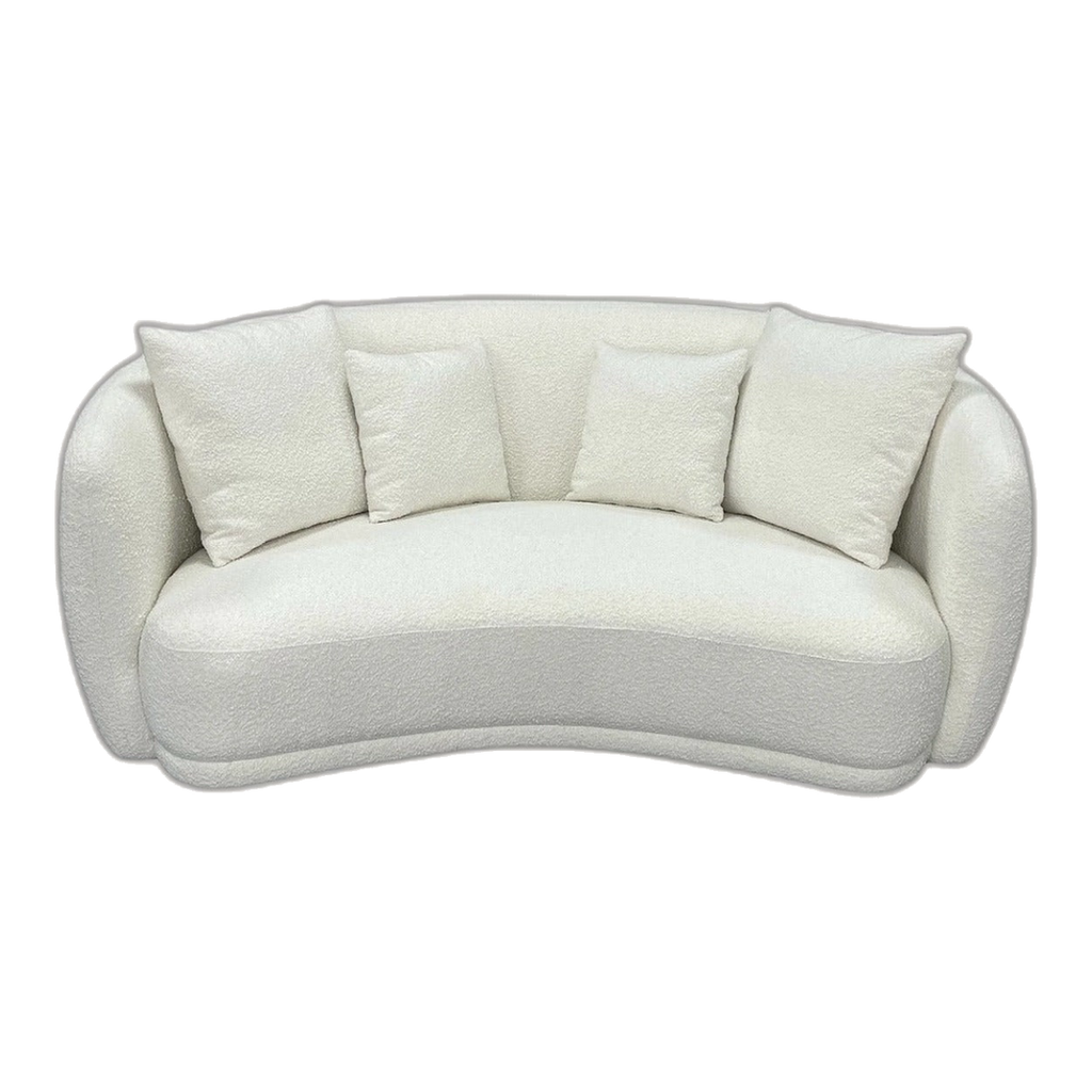Zoltan Boucle Fabric Sofa 2.5 Seater White