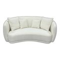 Zoltan Boucle Fabric Sofa 2.5 Seater White