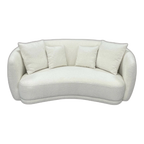 Zoltan Boucle Fabric Sofa 2.5 Seater White