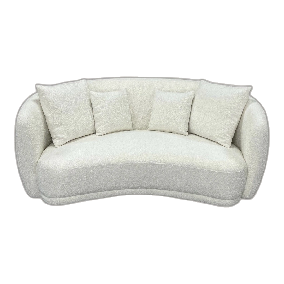 Zoltan Boucle Fabric Sofa 2.5 Seater White