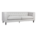 Tuxedo 3 Seater Tufted Sofa Cool Grey Linen