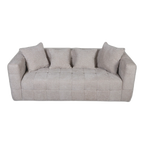 Cube Tufted 3 Seater Sofa Natural