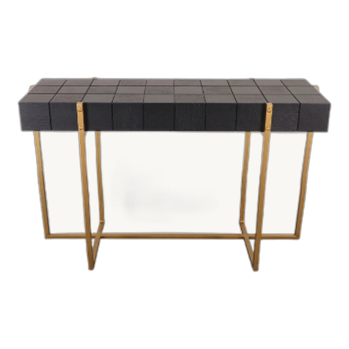 Aster Slim Console Table - White Marble & Brass