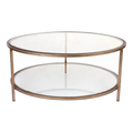 Cocktail Glass Round Coffee Table - Antique Gold