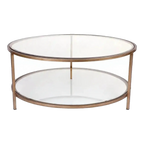 Cocktail Glass Round Coffee Table - Antique Gold