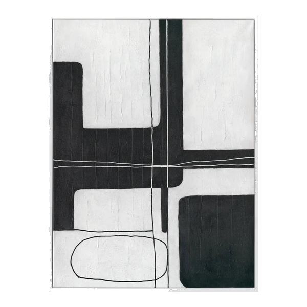Dark Geometry Series I Canvas Painting — part of Modern Dark Luxe Living Room