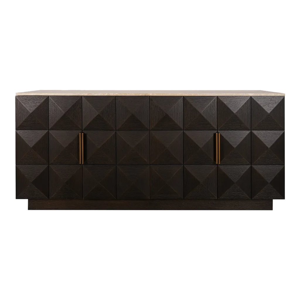 Berkley Smoked Oak Buffet - Black Marble