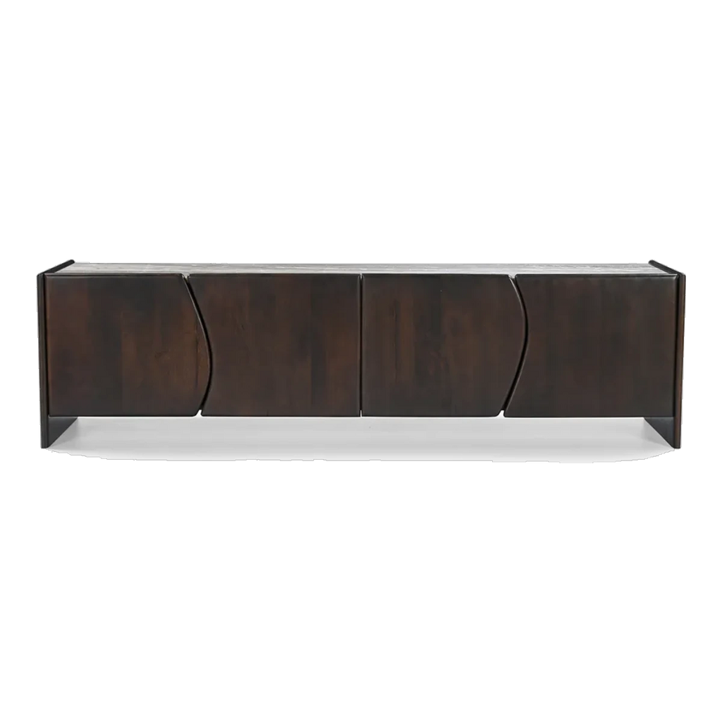 Eldridge River Brown Marble TV Unit - Dark Walnut
