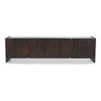 Eldridge River Brown Marble TV Unit - Dark Walnut