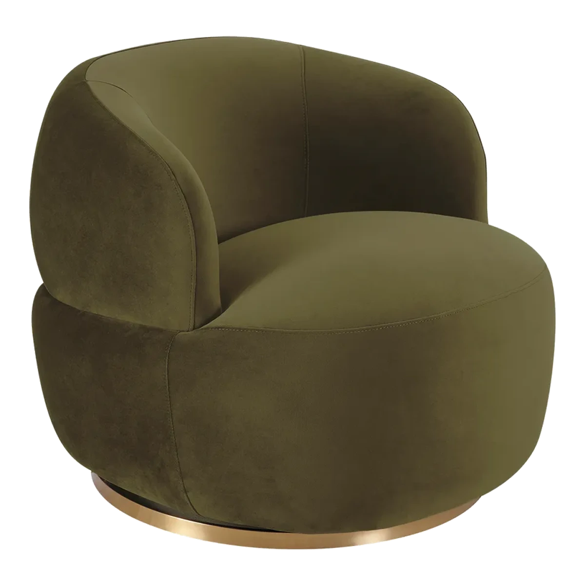 Tanner Swivel Accent Chair - Olive Velvet