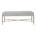 Halcyon Antique Gold Iron Bench Ottoman - Salt & Pepper
