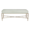 Halcyon Antique Gold Iron Bench Ottoman - Speckle Ecru