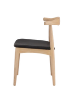 Hans Wegner Elbow Chair CH20 - Natural Ash Black Seat