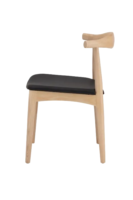 Hans Wegner Elbow Chair CH20 - Natural Ash Black Seat