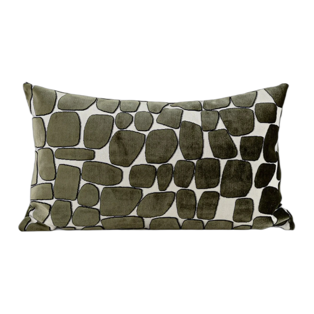 Milan Waffle Weave Lumbar Cushion - Green