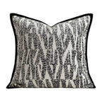 Aiden Herringbone Tweed Cushion - Black & White