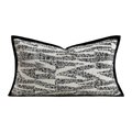 Aiden Herringbone Tweed Lumbar Cushion - Black & White