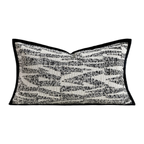 Aiden Herringbone Tweed Lumbar Cushion - Black & White