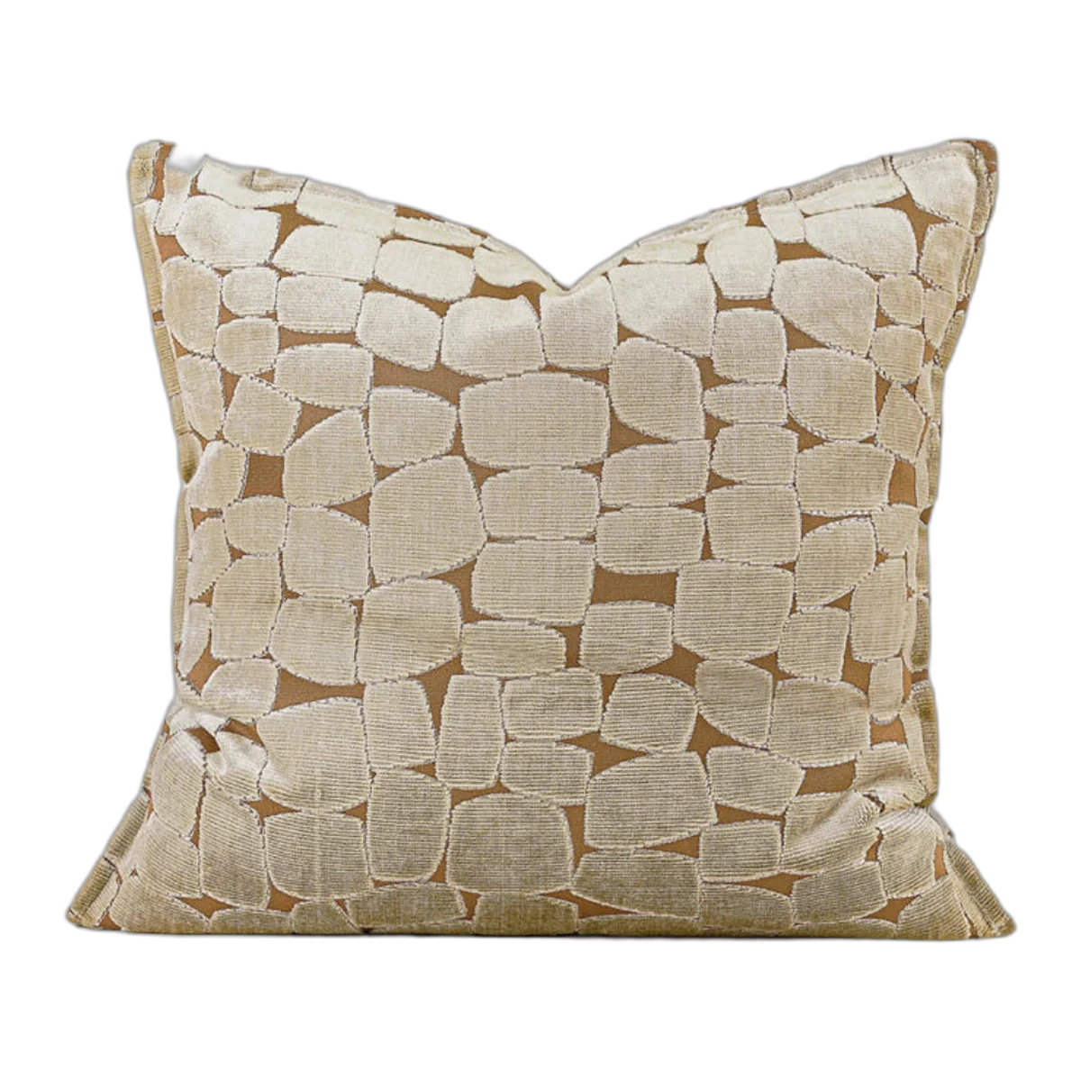 Sofia Embroidered Velvet Cushion - Orange-Gold
