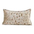Sofia Embroidered Velvet Lumbar Cushion - Orange-Gold