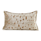 Sofia Embroidered Velvet Lumbar Cushion - Orange-Gold