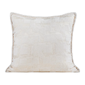 Capri Striped Cotton Cushion - Pearl White
