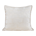 Capri Striped Cotton Cushion - Pearl White