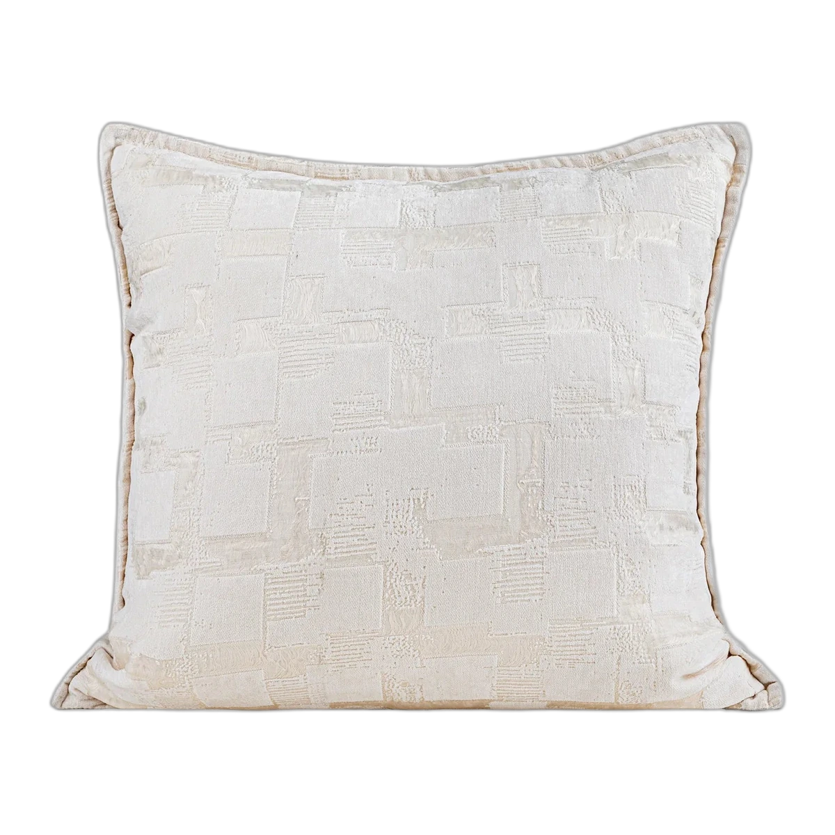 Capri Striped Cotton Cushion - Pearl White