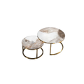 Pandora Sintered Stone Nesting Coffee Tables – Gold Legs