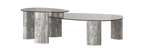 Montpellier Nesting Table - Silver Travertine & Glass