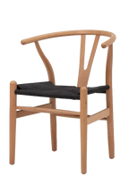 Hans Wegner Wishbone Chair - Natural Black Cord