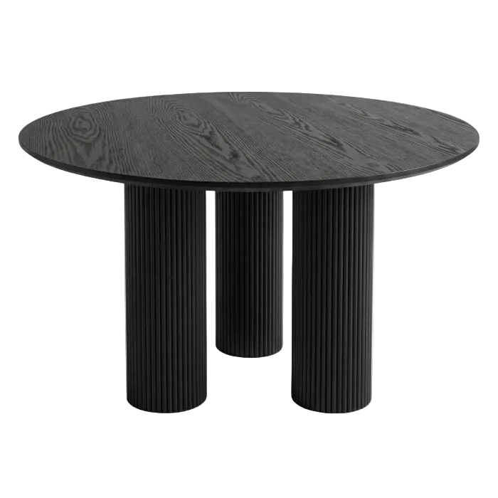 Doric Round Dining Table 120cm - Black