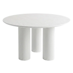 Doric Round Dining Table 120cm - White