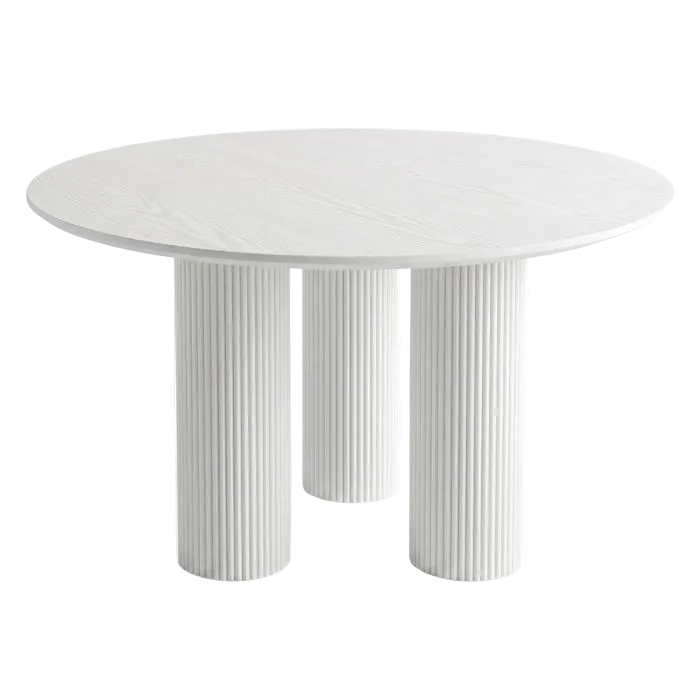Doric Round Dining Table 120cm - White