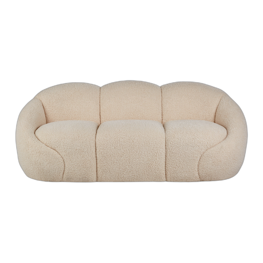 Amalfi Formes Teddy Bear Curved 3 Seater Sofa Off White