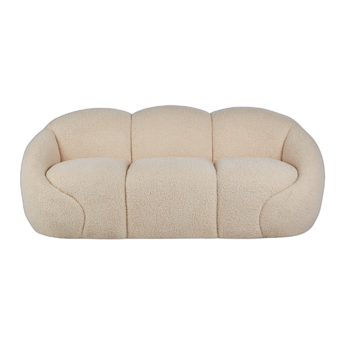 Amalfi Formes Teddy Bear Curved 3 Seater Sofa Off White