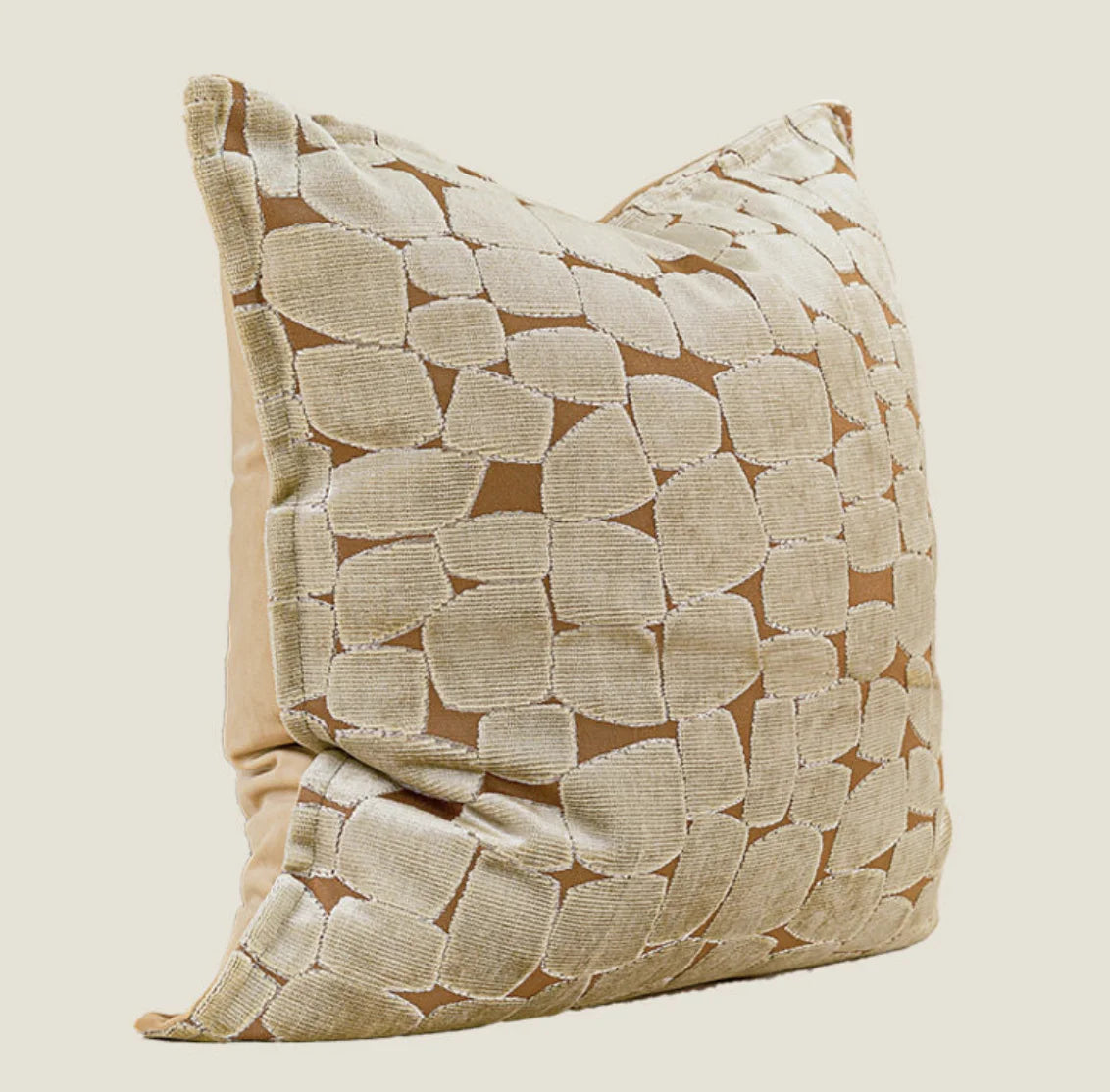 Sofia Embroidered Velvet Cushion - Orange-Gold