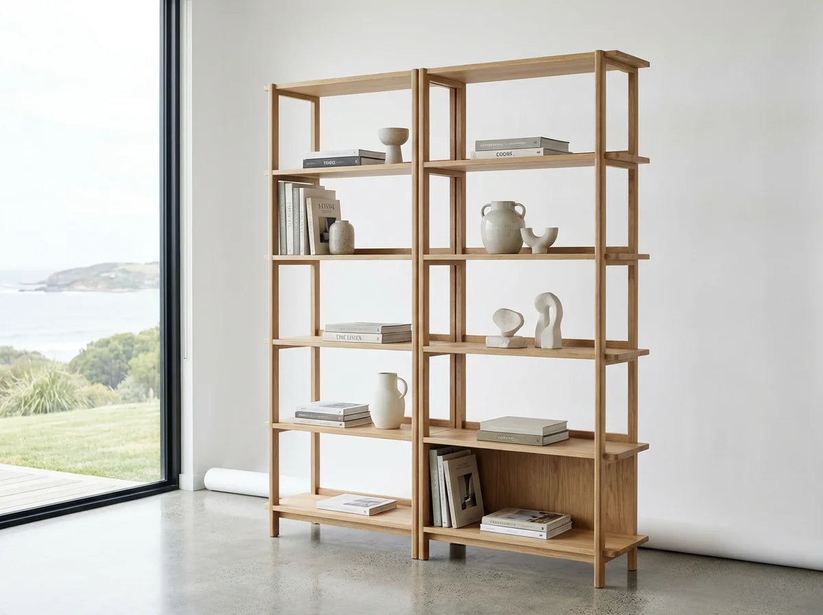 Natural Oak Open Shelving Unit