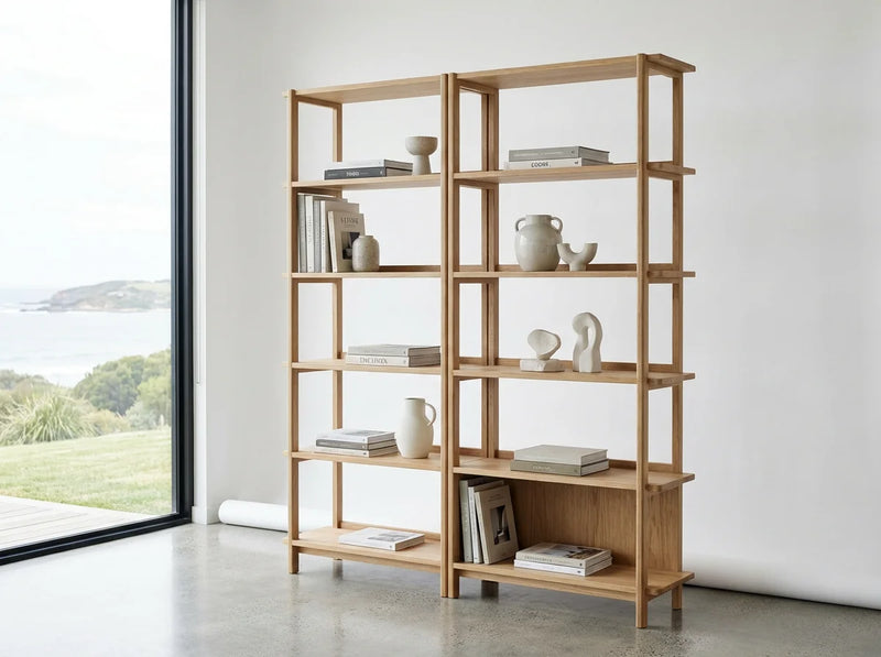 Natural Oak Open Shelving Unit