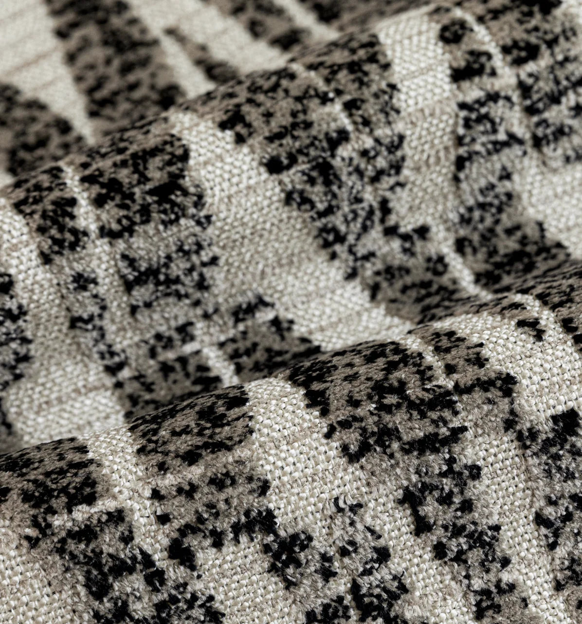 Aiden Herringbone Tweed Cushion - Black & White