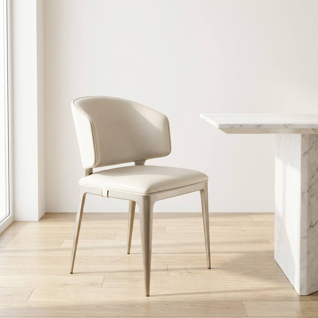 Reeve Curved Dining Chair - Beige